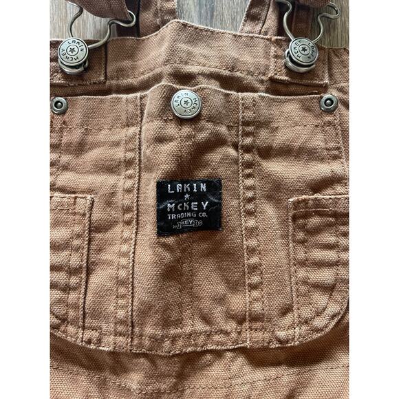 Lakin McKey Trading Co Kid’s Brown Overalls Size 8 - Picture 2 of 4